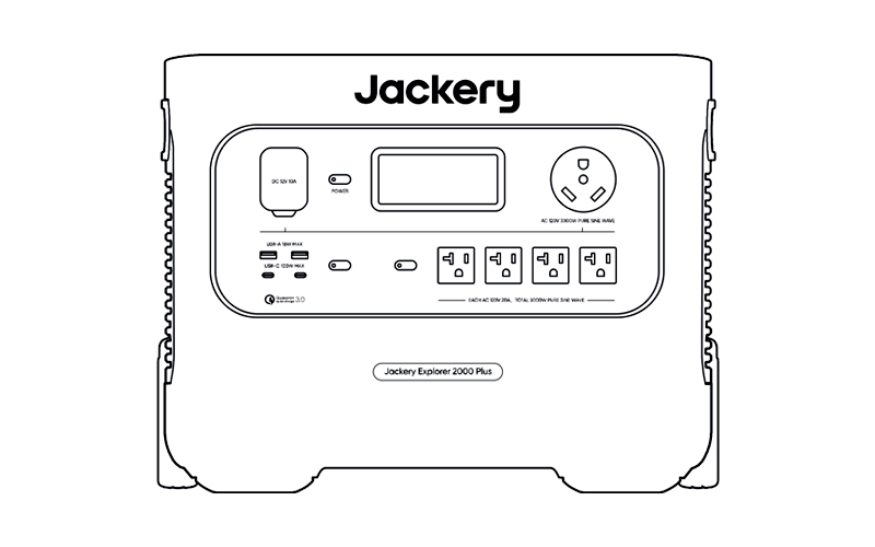 Jackery Explorer 2000 Plus Portable Power Station-Product Diagram