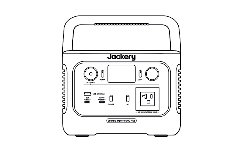 Jackery Explorer 300 Plus Portable Power Station-Product Drawing