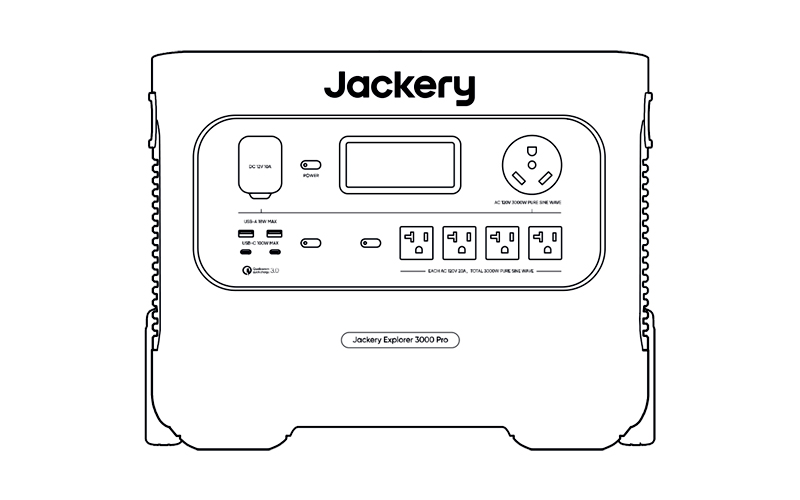 Jackery Explorer 3000 Pro Portable Power Station-Product Diagram