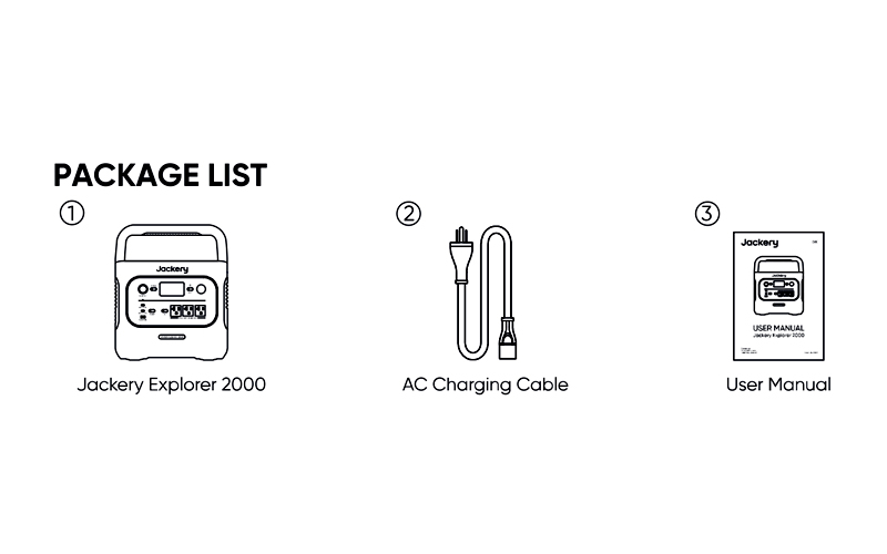 Jackery Explorer 2000 v2 Portable Power Station-Packing List