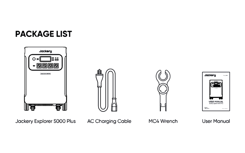 Jackery Explorer 5000 Plus Portable Power Station-Packing List